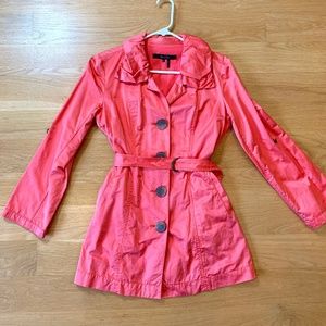 Sheen Coral Pink Belted Coat with 2 pockets